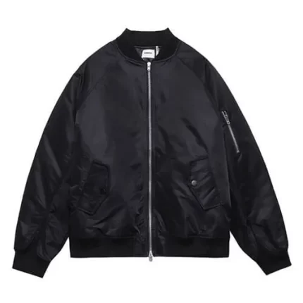 Black Essentials Bomber Baseball Jacket