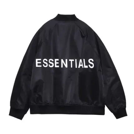 Black Essentials Bomber Baseball Jackets