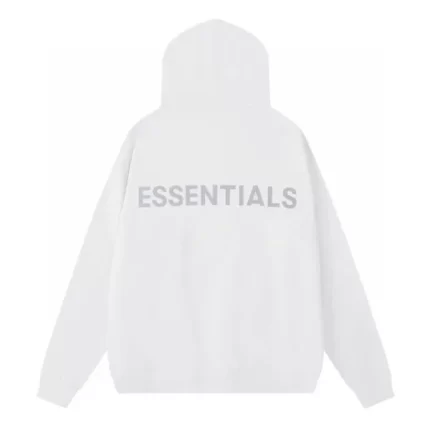 Essentials Fear of God Classic Fleece Reflective Hoodie White