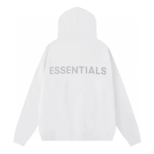 Essentials Fear of God Classic Fleece Reflective Hoodie White
