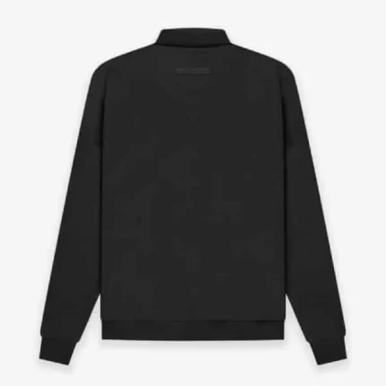 Essentials Fear of God Long Sleeve Polo Sweatshirt Blacks
