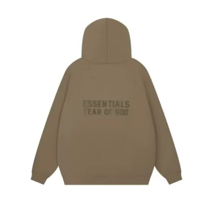 Fear of God Essentials Full Zip Up Hoodie Browns