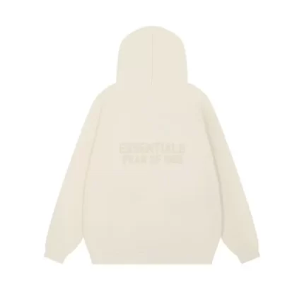 Fear of God Essentials Full Zip Up Hoodie Egg Shell Whites