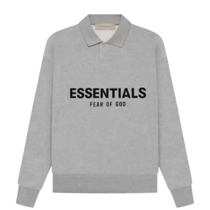 Fear of God Essentials Long Sleeve Polo Sweatshirt Dark Oatmeal