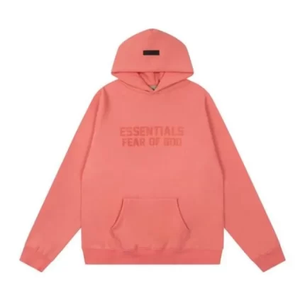 Fear of God Essentials Multi-thread Coral Red Hoodie