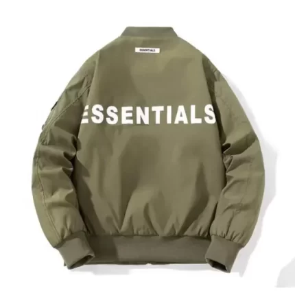 Green Essentials Bomber Baseball Jackets