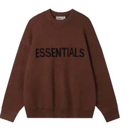 The Essentials Round Neck Sweater Dark Brown